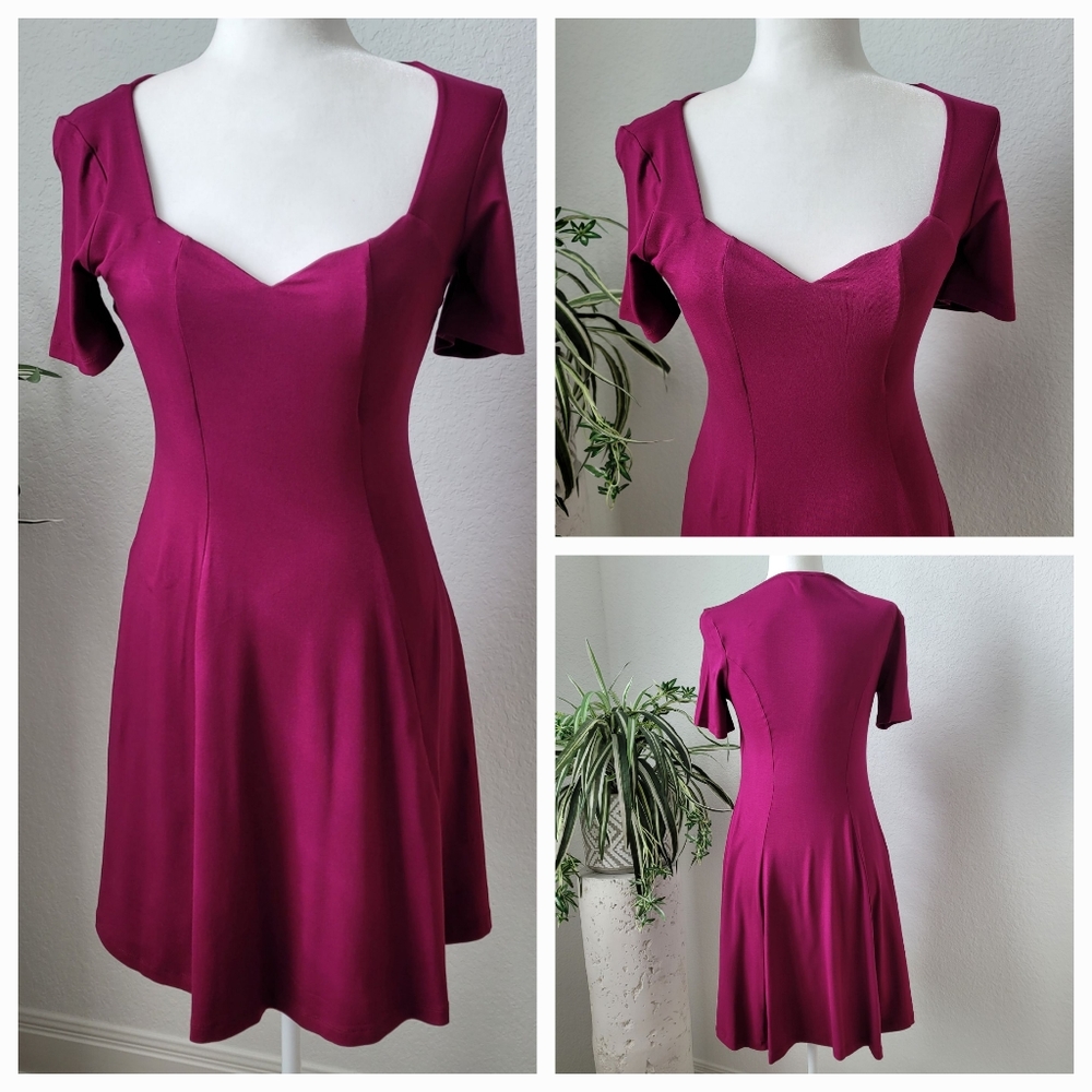 New ASOS Fit & Flare Wine Red Dress  sz 10